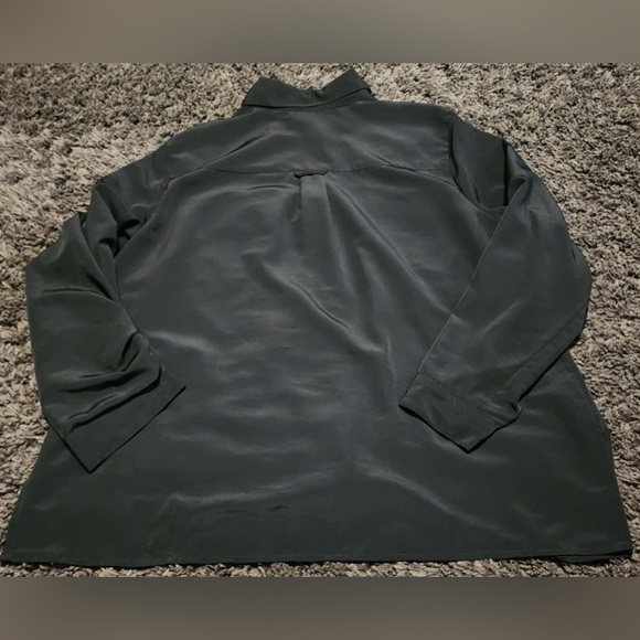 Notations Black Button Down Shirt 3/4 Sleeve Notched Collar Size XXL EUC - Picture 8 of 9